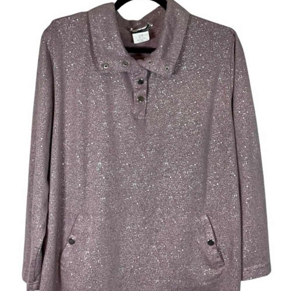 N Touch Sweatshirt Sparkling Mauve Button-UpFront Pockets